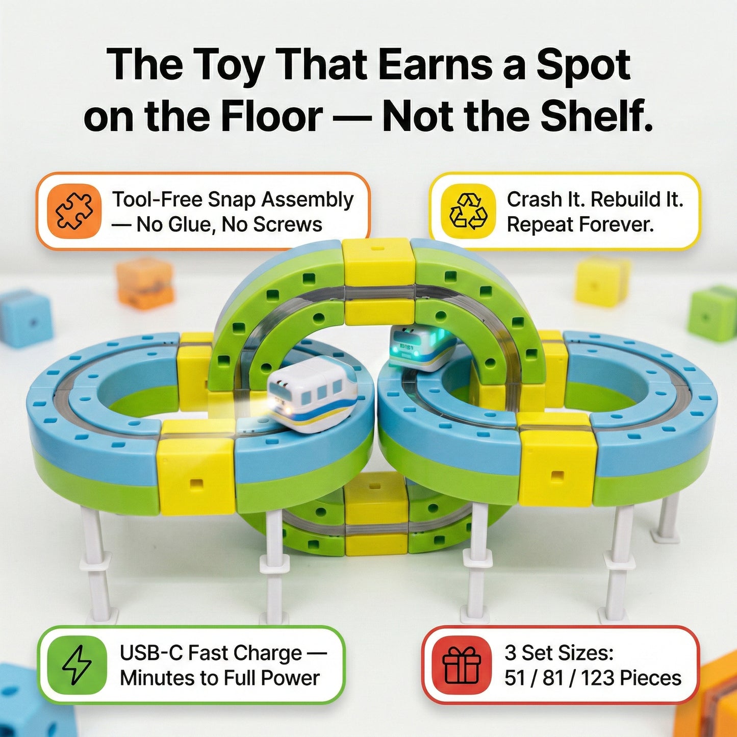 Cubely™ - Academy Magnetic Train Set